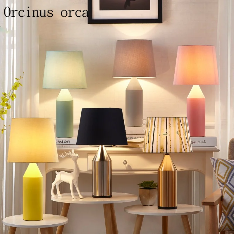 

Nordic modern concise color table lamp living room bedroom bedside lamp American Creative LED candy table lamp free shipping