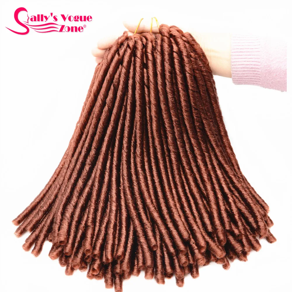 24 Roots Faux LocsCrochet Hair 18 Crochet Faux Lock Dreadlock Crochet Braids hair Extensions Synthetic Braiding hair Soft lock (118)_