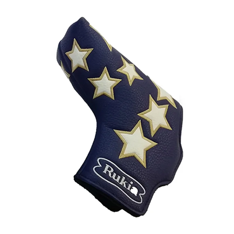 2019 New Golf Putter Headcover Five-Star PU Leather Head Cover With Magnet Buckle Adsorption Golf Club Protector Design Logo