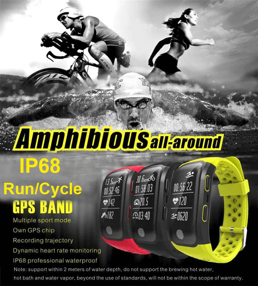 Смарт часы IP68 с GPS пульсометром фитнес трекером для IOS/Xiaomi/Honor PK Miband 3/4 GPS|swim smart|heart
