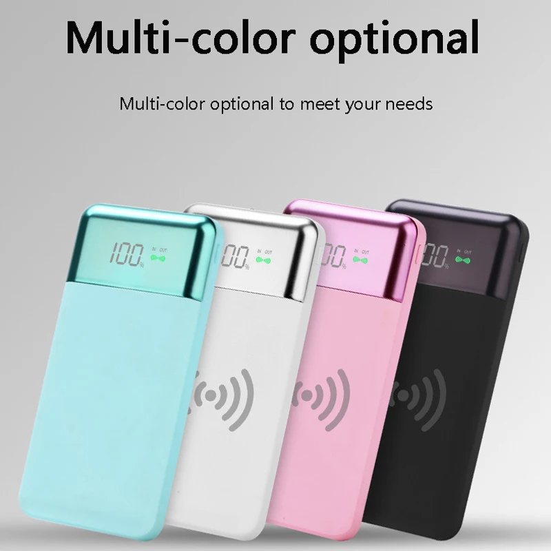 

QI Wireless Power Bank 10000 mAh LCD Digital Display Charger Portable Power Bank Charger for iPhone 8 8Puls X Samsung S9 honor