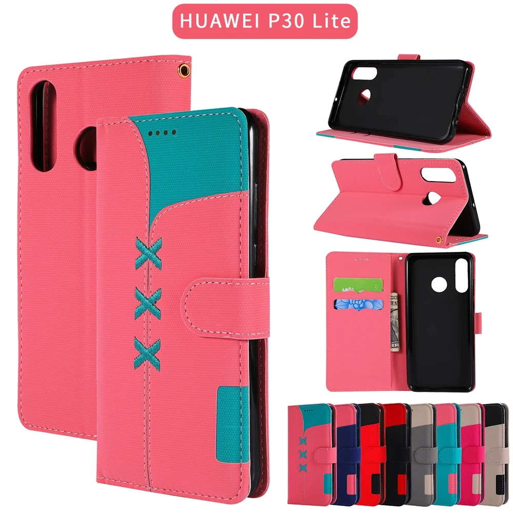 

Embroidered Stitching Leather Cover for Huawei P30 Pro P30 P30 Lite Coque for Huawei P Smart 2019 Honor 10 Lite phone Case etui