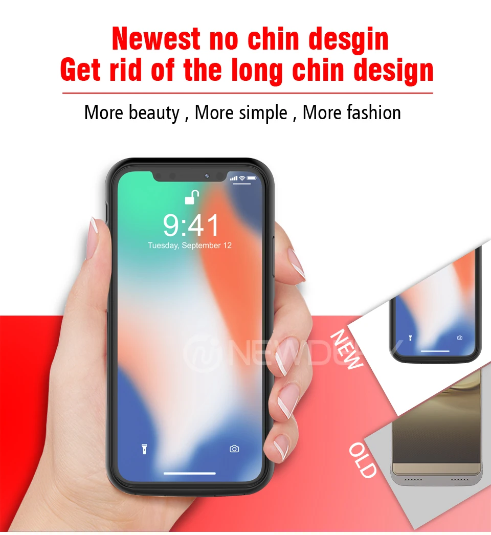 Чехол NEWDERY для iPhone X, XS, XR Max, 7+ 8+ SE, 5, 5S, 5500 мА/ч, чехол для iPhone 5, 10, 6 S, 7, 8 Plus