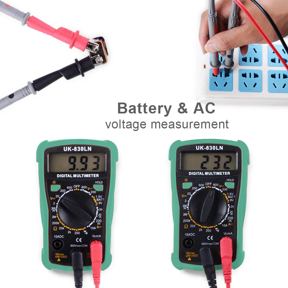 Handskit цифровой мультиметр AC DC тест lcd 2000 отсчетов автоматический дисплей подсветка перегрузки защитный карман Тип мультиметр