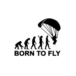 14.5 см * 12 см персонализированные Эволюция человека Born To Fly забавные Наклейки для автомобиля c5-1538