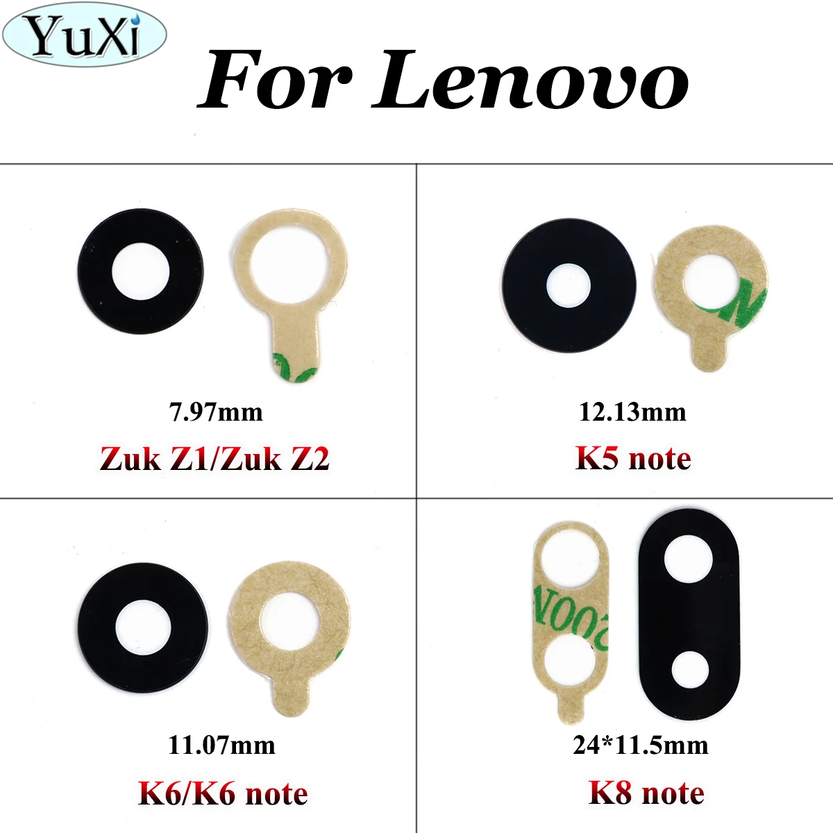 YuXi для lenovo K8 Note/K6 Note/K6/K5 note/Zuk Z1/Zuk Z2 ремонт задней камеры стеклянная крышка объектива с клеем