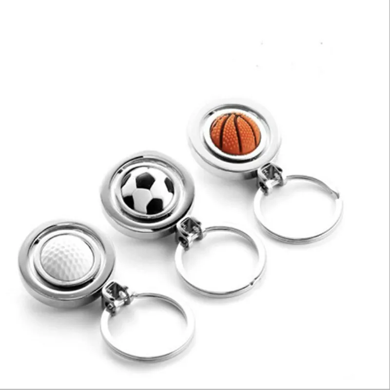 Metal Keychain Basketball Keychain&Golf & Football Spinning Keychain