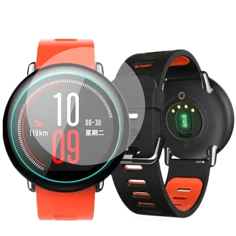 Закаленное стекло пленка для Xiaomi Huami Amazfit спортивные часы крышка Взрывозащищенная защитная пленка на весь экран Закаленное стекло пленка