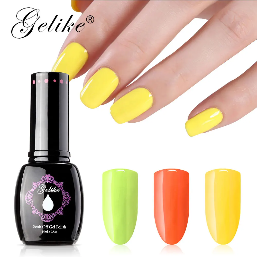 

Gelike 15ml Color Nail Gel Polish UV Lamp Nail Gel Soak off Gel Nail Art Gel Polish LED UV Nail Art