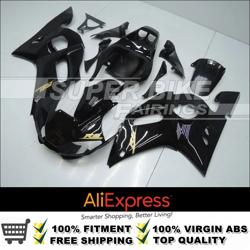 

MATT BLACK  Injection Molded Fairing Kit For Yamaha YZF R6 1999 2000 2001 2002