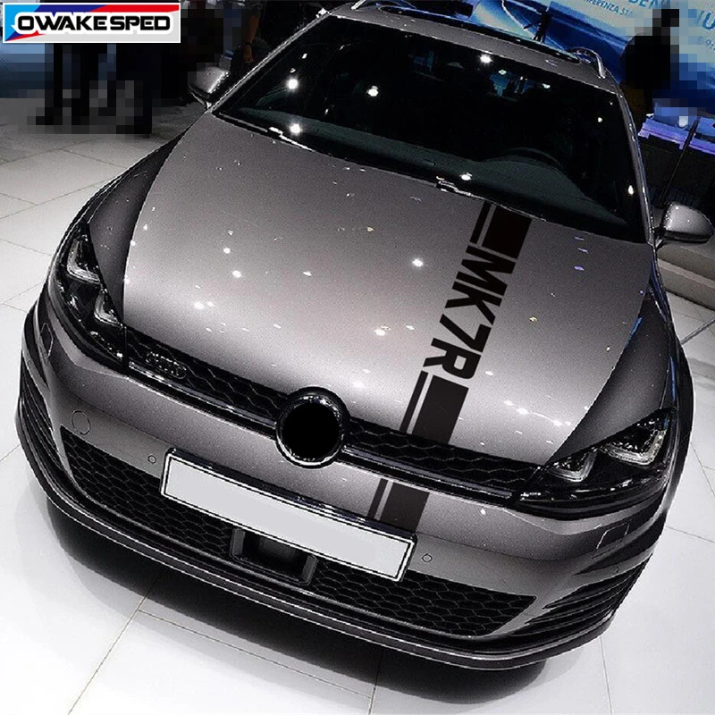 Для Volkswagen Golf POLO MK6R MK7R Sport graphics Stripes автомобильный Стайлинг капот Декор Наклейка передний бампер индивидуальные виниловые наклейки