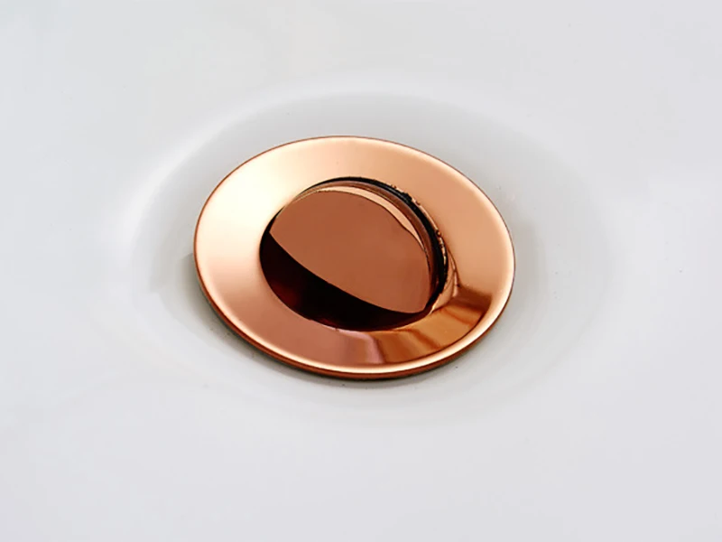rose gold  basin pop up drain 6
