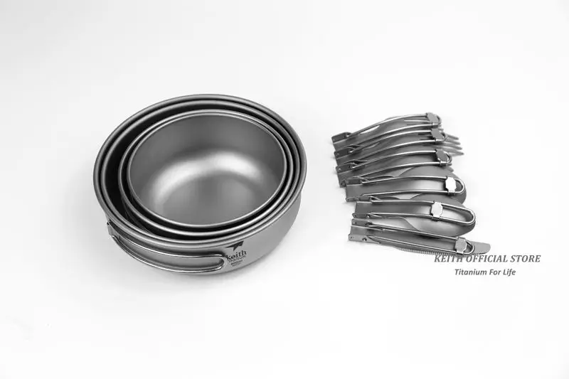 Conjunto de Talheres Keith Titânio Viagem Acampamento Ultraleve Tigelas Dobrável Spork Garfo Colher Faca 10 Peças Conjuntos Ti5374 13 titânio ultraleve tigelas dobrável spork garfo colher