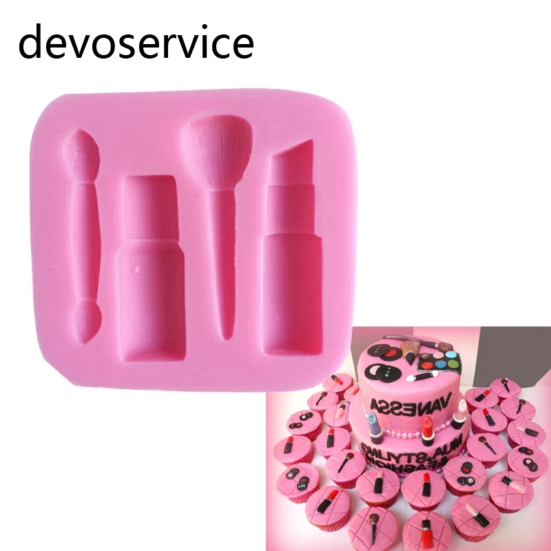 

Makeup Tools Silicone mould Design Lipstick Fondant Cake Moulds 3D Soap Chocolate Decorative Baking Bakeware Kitchen Accessories