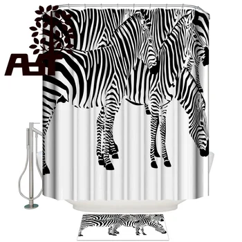 

Art Store Zebra Wils Shower Curtain Bath Sets With Rugs Bathroom Accessory Sets Bathroom Decor Set Waterproof Fabric Women Funny