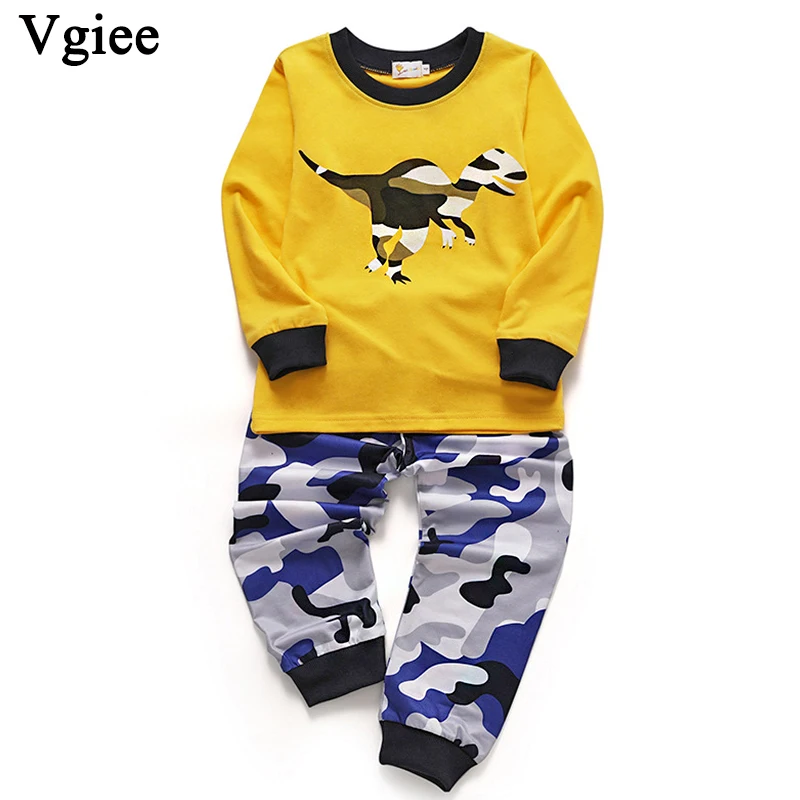 

Vgiee Kids Clothes Cotton Full Cartoon for dinosaur O-Neck Children Clothes Boy Kids 2019 Autumn Winter Clothes CC201