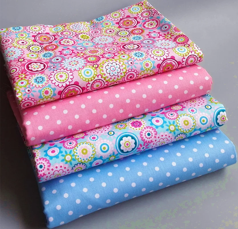 

4pcs 40cm*50cm flower Twill Cotton Fabric Fat Quaters sewing baby cloth Quilting scrapbooking Patchwork Fabric diy tecido tissue