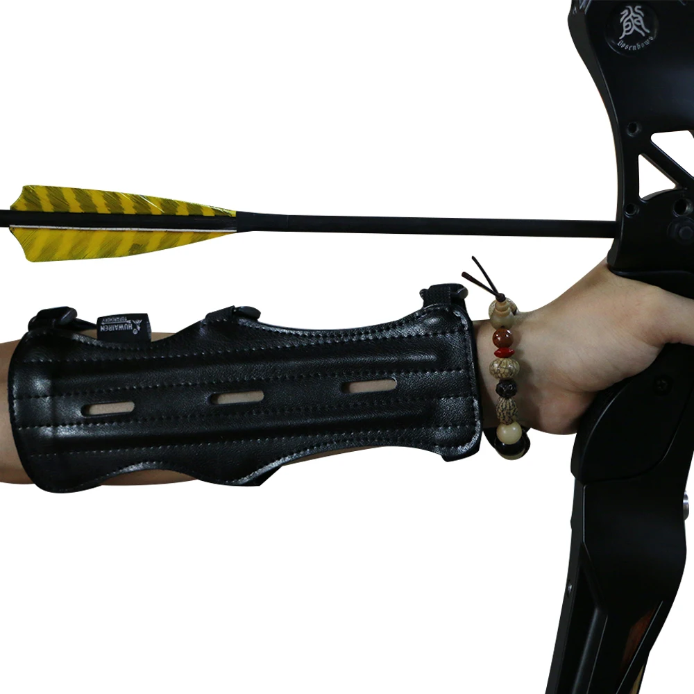 Archery Hunting Shooting Bow Forearm Arm Guard Protection 3 Straps Armguard