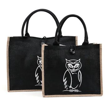 

Summer Flamingo Owl Linen Luxury Tote Large Capacity Female Casual Shoulder Bag Handbag For Women Fresh Beach Shopping Bag