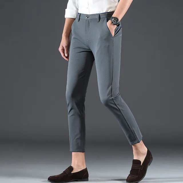 ICPANS 2019 Spring Summer Suit Pants Men Ankle Lenght Formal Trousers
