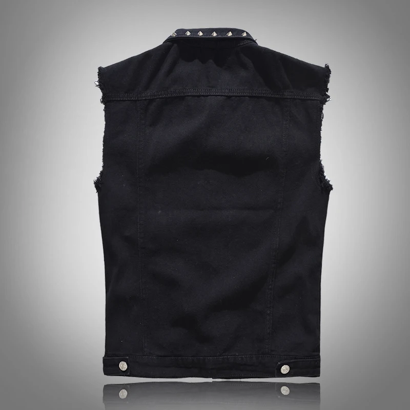 DIMUSI Spring Autumn Mens Vest Vintage Denim Jeans Vest Male Sleeveless Jackets Men Rivet Hole Jeans Waistcoats 5XL,TA338 fashionable vests,sleeveless vests,sleeveless vest