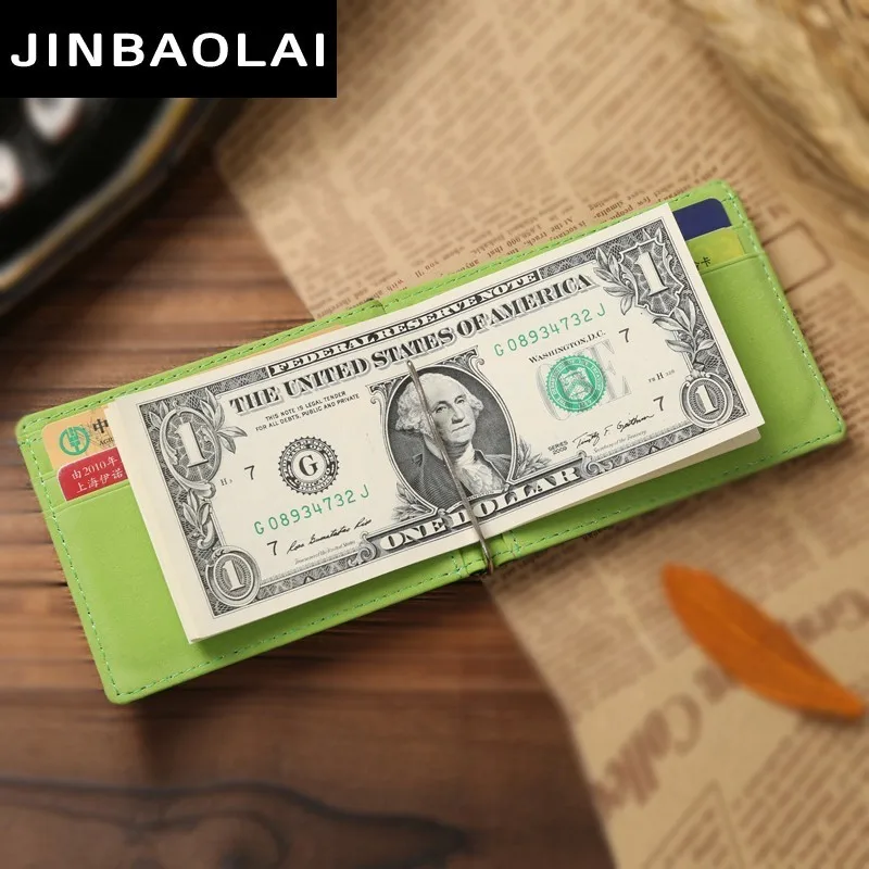 PU Leather Men font b Money b font font b Clip b font Wallet Solid Male