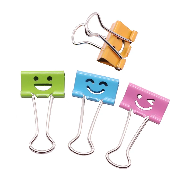 

20 Pcs Long Tail Clip Diy Cute Kawaii Smile Metal Material Binder Clips Sweet Expression Cramp For Message Office School