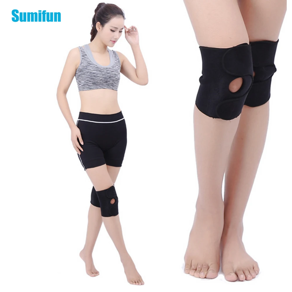 Sumifun 1 пара Brace колено пояс застежка пояса Спорт Колено Повязку, регулируемый Спорт ног Поддержка наколенника Обёрточная бумага колена узор