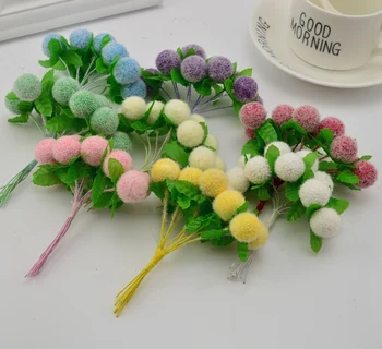 

6pcs cheap Artificial flowers for Home Garden Wedding Decoration DIY Wreath Gift Scrapbooking Craft simulation PomPon Balls