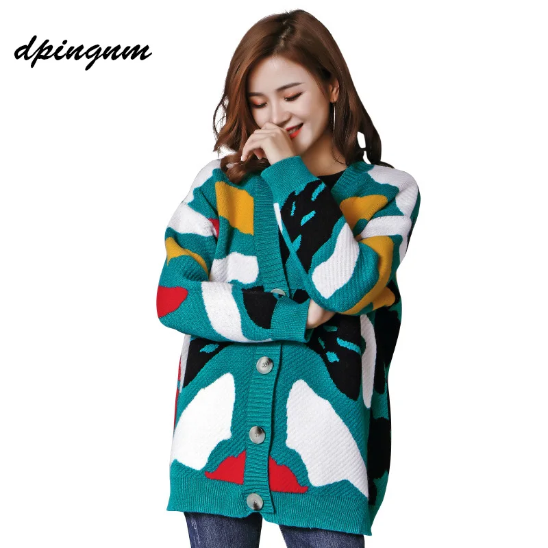 2018 Spring Autumn color Wool Sweater V neck Can not buckle cardigan Fashion wild Female Small shawl Jacket burderry women |