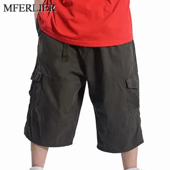 

Summer pants men 5XL 6XL 7XL 8XL 9XL Waist 135cm Cotton Elastic Waist trousers men 3 Colors