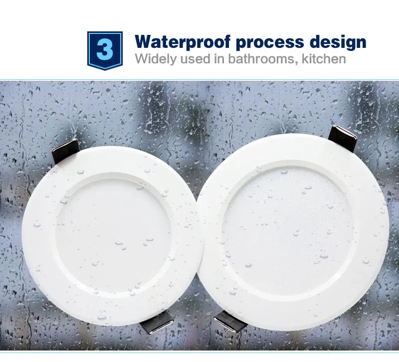 LED White Downlight Lamps waterproof 5W 9W 12W 15W 18W AC 220V 230V Built-in drive Led Down light Lamp