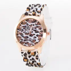 2019 Горячая Мода унисекс Женева часы с леопардовым принтом силиконовые желе гель аналоговые наручные женские часы кварцевые аналоговые