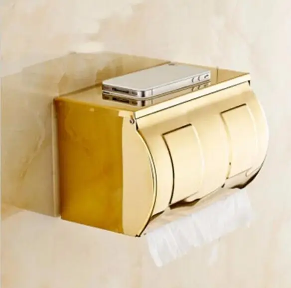 Stainless steel 304 bathroom paper phone holder with shelf bathroom