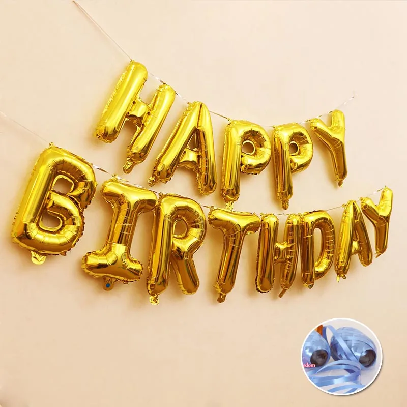13 шт./лот воздушные шары с днем рождения, декоративные вечерние шары из фольги для детей, детские воздушные шары с буквенным алфавитом и алюминиевыми буквами - Цвет: gold