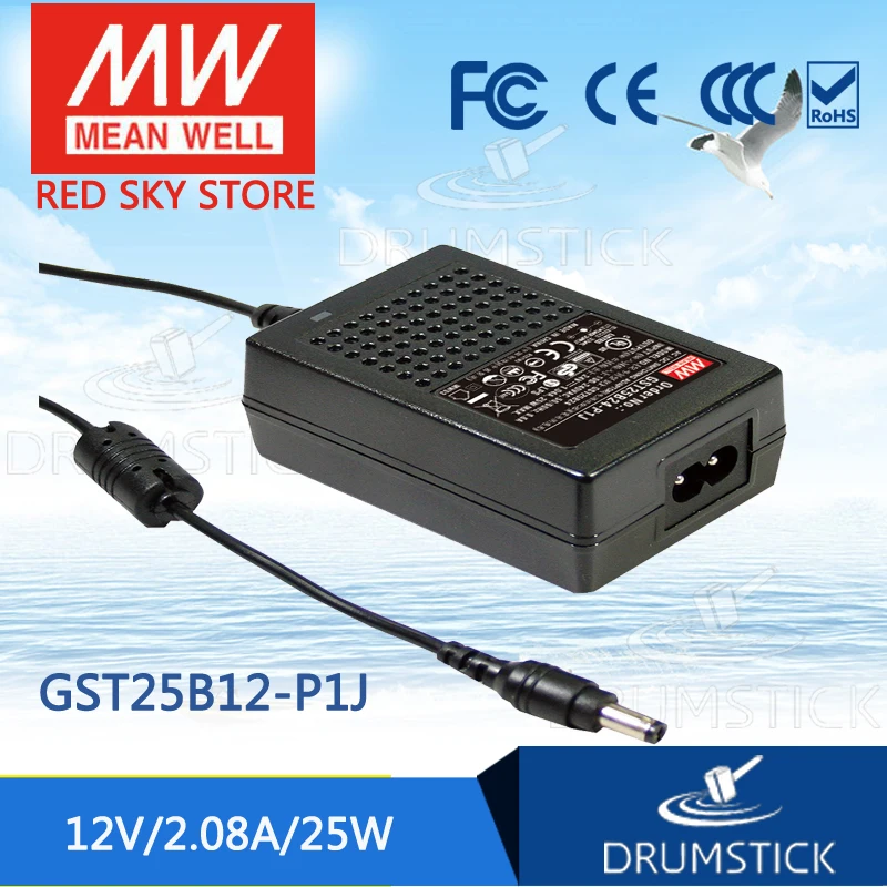 

Selling Hot MEAN WELL GST25B12-P1J 12V 2.08A meanwell GST25B 12V 25W AC-DC High Reliability Industrial Adaptor
