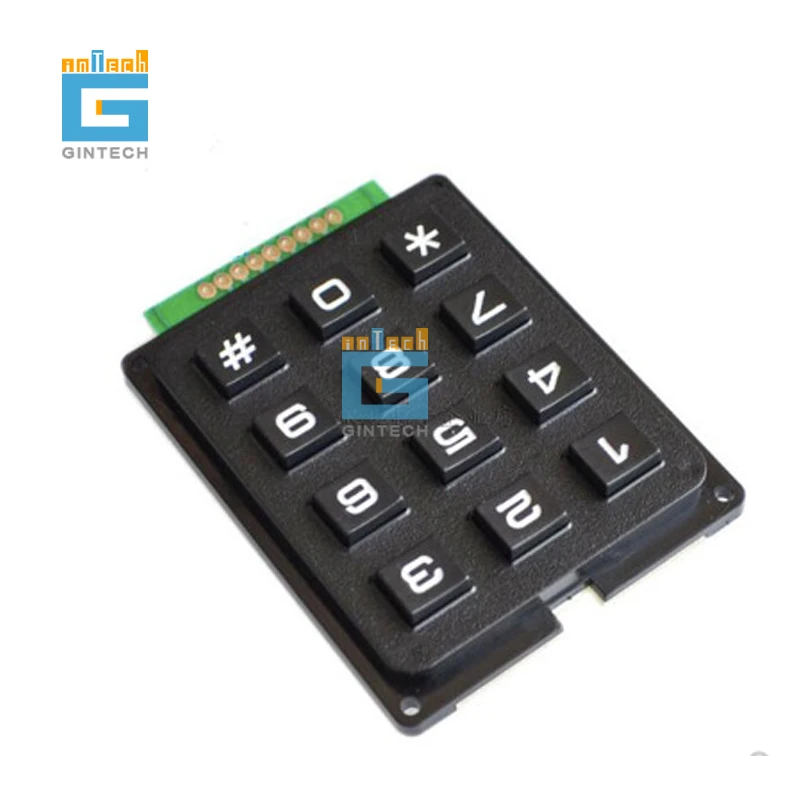 

free shipping 3*4 KEYPAD, 3X4 ARRAY SCM keyboard Plastic Equivalent with MULTICOMP MCAK304NBWB matrix 12 key keyboard