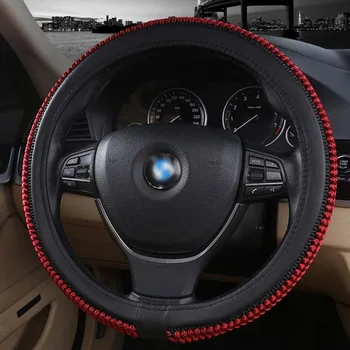 

Ice Silk Steering Wheel Cover Sport Fit Most Car Styling Breathable Non-Slip For 37/38 cm Auto Car Accessories For toyota kia