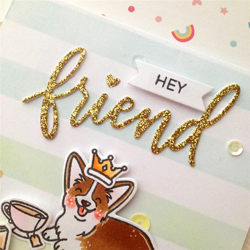 

Naifumodo Friend Word Dies Letter Metal Cutting Dies for Card Making Scrapbooking Album Embossing Stencil Craft New 2019 Dies
