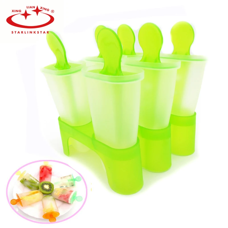 

1Pc 6 Cell Ice Cream Tools Ice Molds Ice Maker Frozen Ice Cream Pop Mold Popsicle Maker Lolly Mould Tray Pan Kitchen DIY