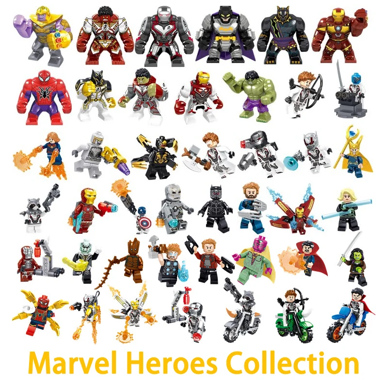

Marvel Super heroes collection mini blocks bricks toys iron man spider man captain hulk rocket DIY children kids gifts toys