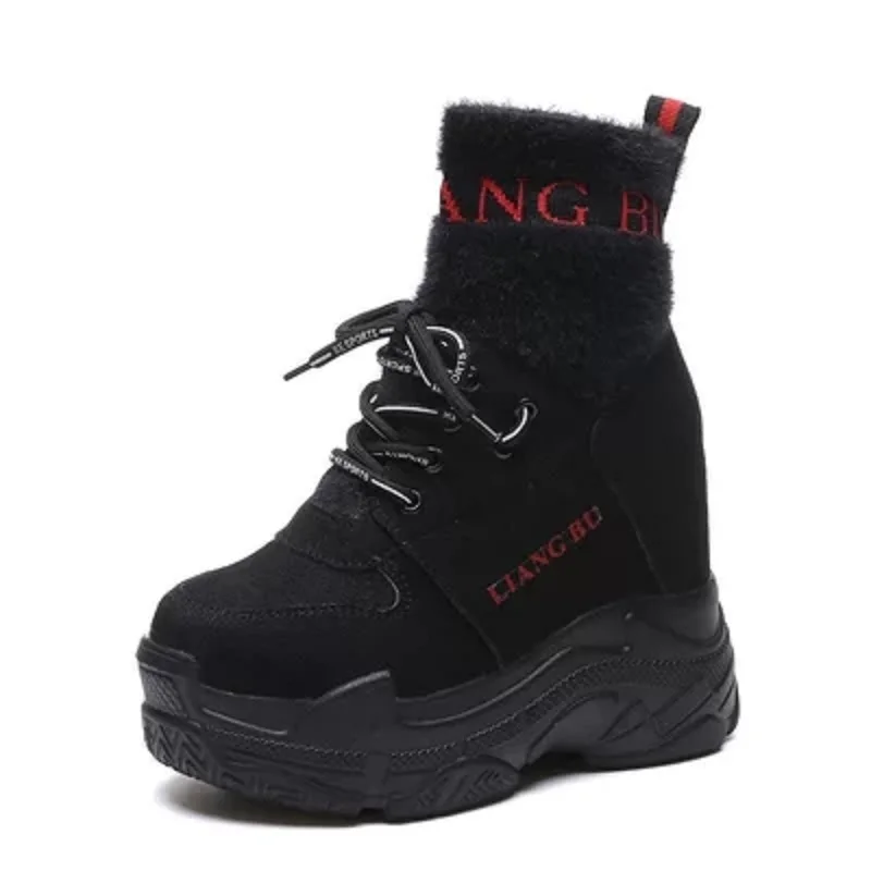 

2018 autumn and winter new Martin boots wild Korean version of the knitted elastic two wear cotton shoes thin snow boots