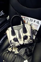 Impression de mode 2014 chat femmes sac à main smiley sac étoiles de style sac à main messenger sac chat image paquet fourre-tout sac shopping sac