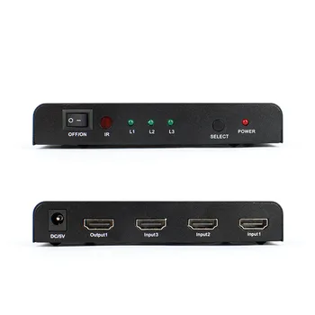 

HDMI converter 3 into 1 out, HDMI splitter, mini 3 into 1 HD remote control port enlarge conversion