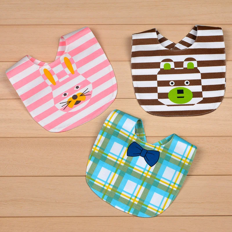 5 Pcs Cotton Waterproof Baby Bibs 2 Sides Print Cartoon Pattern Saliver Towel 0-3 Baby Feeding Bibs For Boys Girls Baby Care (21)
