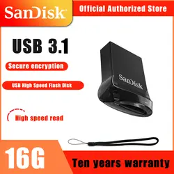 SanDisk Fit USB флешка 16 Гб CZ430 128 мини USB накопитель 3,1 3,0 МБ/с./с. флешки Высокое скорость USB 130 USB Stick 32 64 г