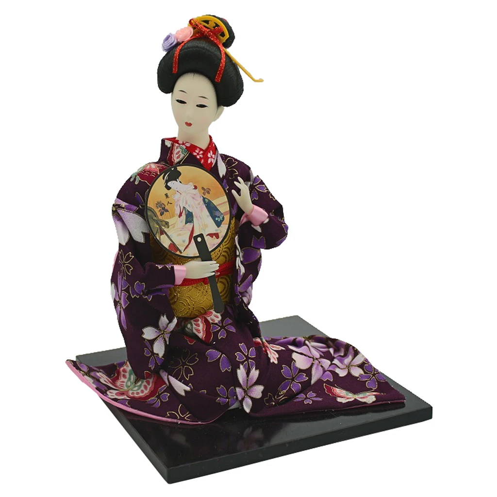 16inch Delicate Japanese Samurai Kimono Doll Geisha Oriental Doll Model Home Decoration Collection with Fan
