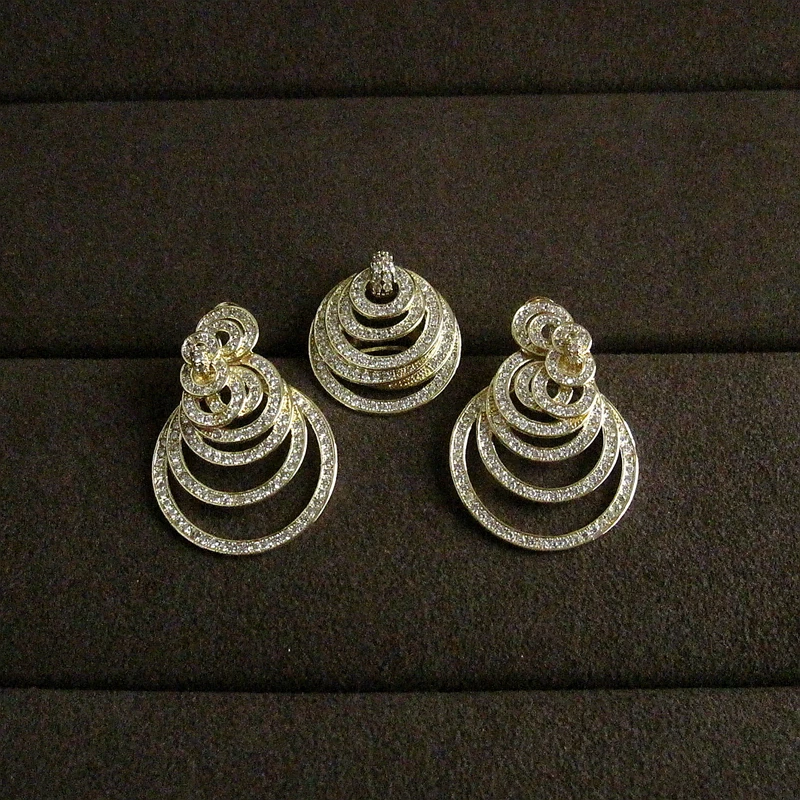 Модный набор стереоскопических колец с кубическим цирконием ААА, модные желтые композитные кольца, свадебные/вечерние ювелирные изделия для женщин S9784y