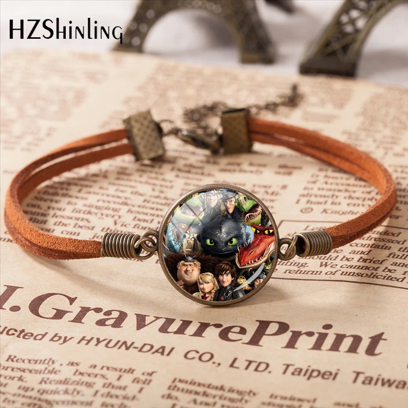 

New Arrival How to Train Your Dragon Anime Leather Bracelet For Women Men Gift Manufacturer Wholesale Fashion Style Bangle