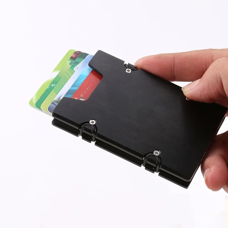 Кредитных держатель для карт минималистский алюминиевый кошелёк RFID карты Чехол Бизнес имя держатель для карт лучший подарок для мужа или друзей